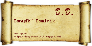 Danyó Dominik névjegykártya